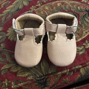 Myggpp Baby Girl White Buckle Shoes Booties Size Little Kid 3 To 9Mos